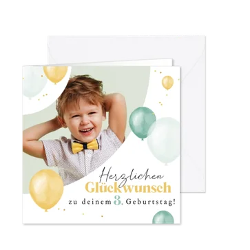 Geburtstagskarte 3. Geburtstag mit Luftballons